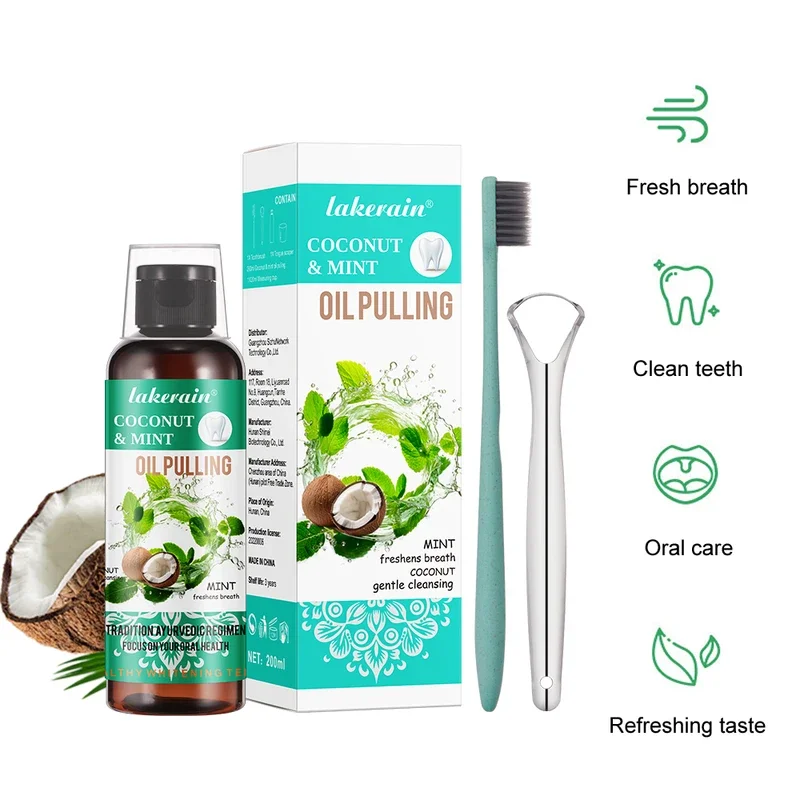 Teeth Whitening Oil Pulling - 60/100/200/250 ml Hindistan Cevizi Nane Çekme