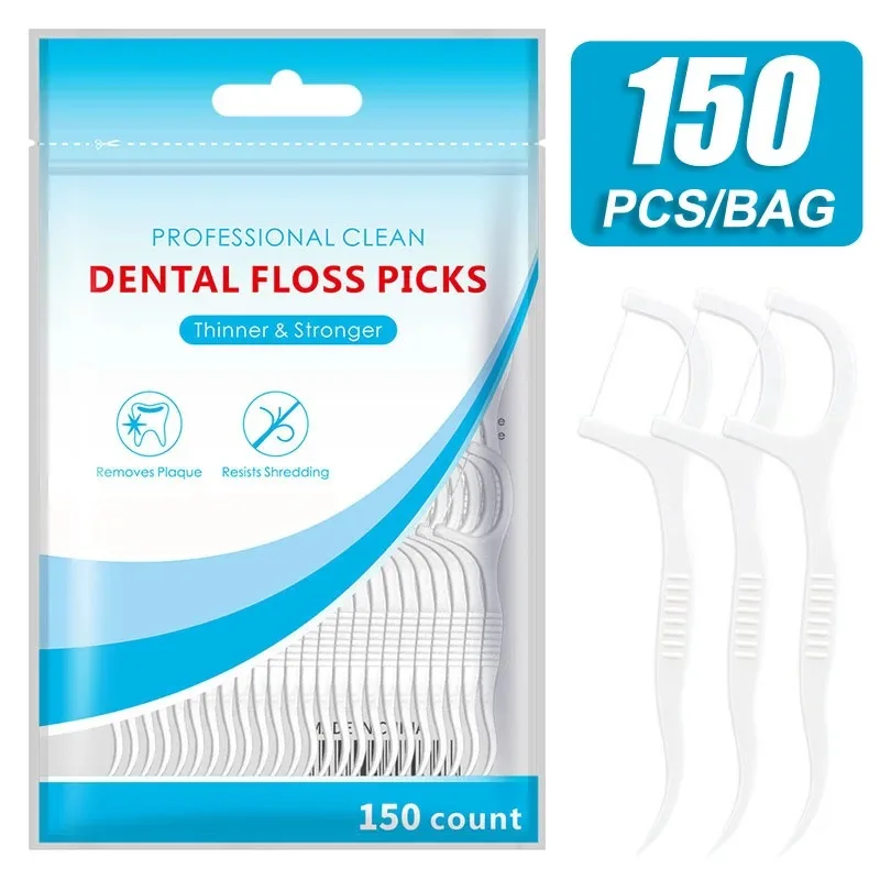 Dental Floss Picks - 150 adet diş ipi pensesinde kürdan