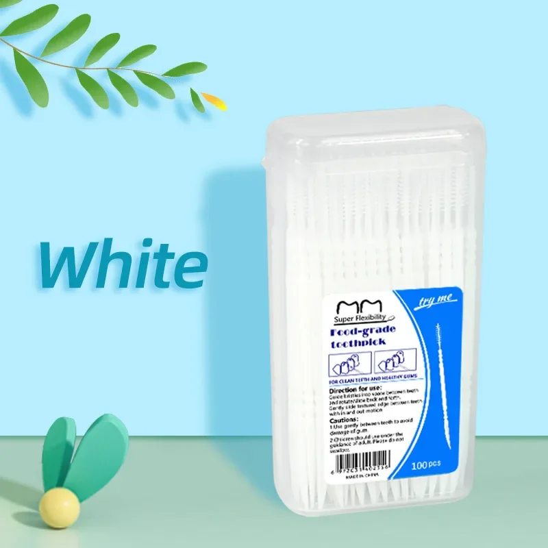 Dental Floss Picks - 100 adet Çift Başlı Diş İpi