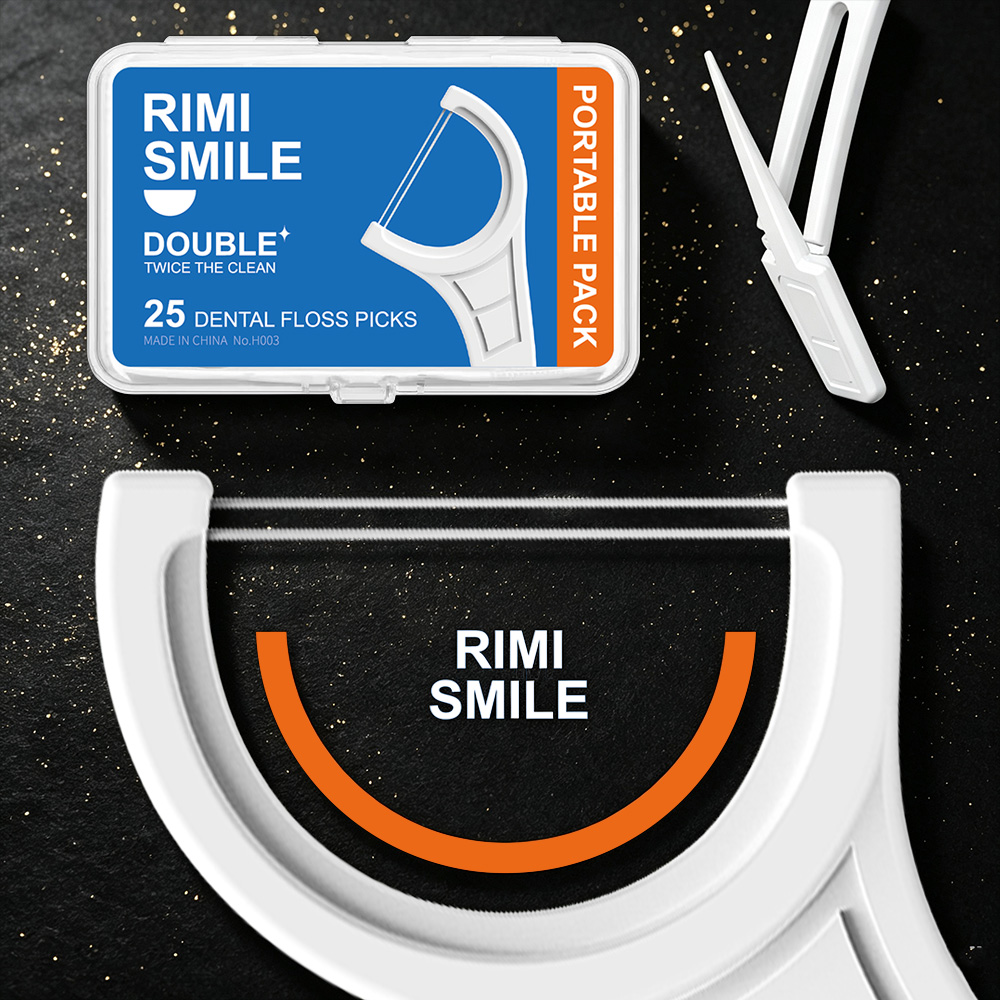 Dental Floss Picks - Taşınabilir Çift Diş İpi Çubuğu Katlanabilir