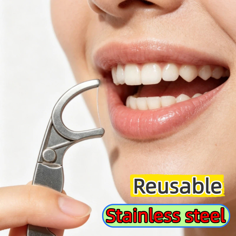 Dental Floss Picks - Paslanmaz Çelik Yeniden Kullanılabilir Kürdan Diş